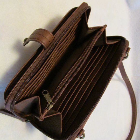 The Sak brown leather style clutch purse. - Picture 4 of 6
